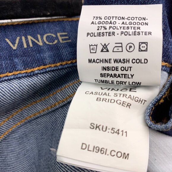 DL1961 Vince Casual Straight Dark Wash Blue Jeans Sz 34 - Picture 4 of 8
